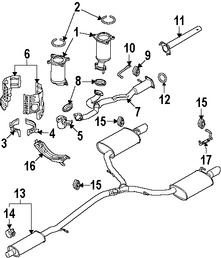 Foto de Abrazadera de escape Original para Lincoln MKS 2009 2010 2011 2012 Marca FORD Nmero de Parte 5F9Z5A231A