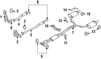 Foto de Tubo de Escape Intermedio Original para Lincoln MKS Ford Taurus Ford Police Interceptor S Marca FORD Nmero de Parte BA5Z5G203B