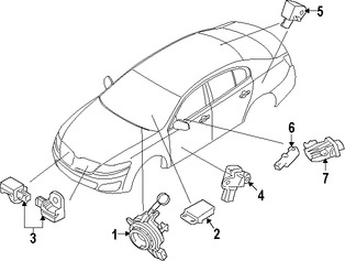 Foto de Sensor de impacto del Air Bag Original para Ford Taurus Ford Taurus X Ford  Lincoln MKS Mercury Sable Marca FORD Nmero de Parte 8G1Z14B345B