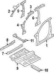 Foto de Refuerzo de Pilar B de Carroceria Original para Lincoln MKS Marca FORD Nmero de Parte 8A5Z5424382A