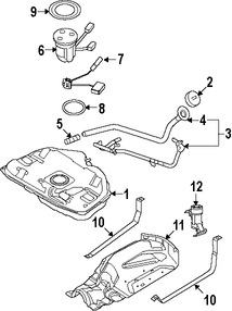 Foto de Tanque de Combustible Original para Ford Fusion 2007 2006 Mercury Milan 2006 2007 Lincoln Zephyr 2006 Marca FORD N�mero de Parte 6E5Z9002AA