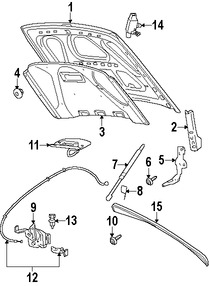 Foto de Panel de Cap Original para Ford Crown Victoria Mercury Grand Marquis Mercury Marauder Marca FORD Nmero de Parte 6W7Z16612A