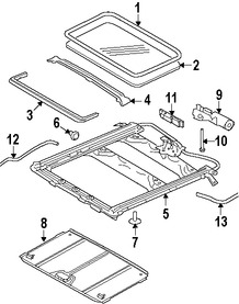 Foto de Cristal del Techo Corredizo Original para Mercury Grand Marquis Mercury Marauder Ford Crown Victoria Marca FORD Nmero de Parte 4W7Z54500A18AA