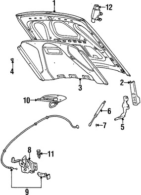 Foto de Clip del aislamiento del capo Original para Ford Mercury Lincoln Marca FORD Nmero de Parte 388908S