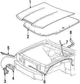 Foto de Soporte de Elevacin Puerta Trasera Original para Ford Thunderbird Mercury Cougar Marca FORD Nmero de Parte E9SZ16C826A