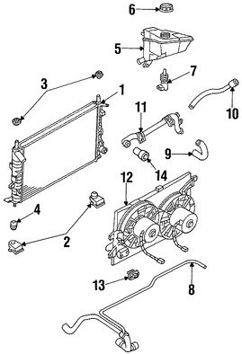 Foto de Manguera Bypass de refrigerante Original para Ford Contour Mercury Mystique Mercury Cougar Marca FORD Nmero de Parte F5RZ8555A