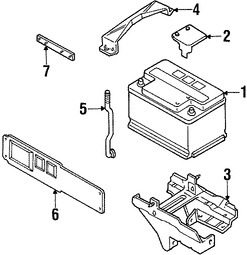 Foto de Bandeja de la batera Original para Ford Contour 1999 2000 1998 Mercury Mystique 1999 2000 Marca FORD Nmero de Parte F8RZ10732BA