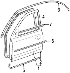 Foto de Carcasa de puerta Original para Ford Contour Mercury Mystique Marca FORD N�mero de Parte F5RZ5420124A