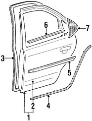 Foto de Carcasa de puerta Original para Ford Contour Mercury Mystique Marca FORD N�mero de Parte F5RZ5424631A