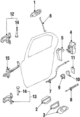 Foto de Freno de puerta Original para Ford Contour Mercury Mystique Marca FORD Nmero de Parte F5RZ5427204A