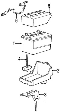 Foto de Soporte de la Bandeja de la batera Original para Mercury Sable Ford Taurus Marca FORD Nmero de Parte YF1Z10A666AE