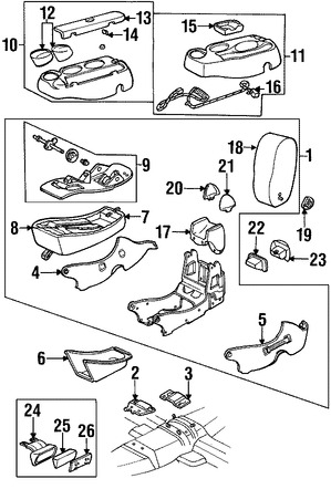 Foto de Consola de Apoyabrazos Original para Ford Taurus Mercury Sable Marca FORD Nmero de Parte YF1Z54644A22BAB