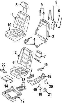 Foto de Cojin de Asiento Original para Ford Taurus X Ford Taurus Mercury Sable Mercury Montego Marca FORD Nmero de Parte 5F9Z74632A23AA