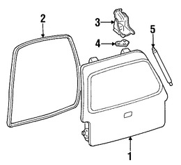 Foto de Puerta Trasera Original para Ford Expedition 2002 2003 2004 2005 2006 Marca FORD N�mero de Parte 6L1Z7840010B