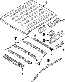 Foto de Panel de Techo Original para Ford F-250 Super Duty Ford F-350 Super Duty Marca FORD N�mero de Parte 7C3Z2650202C