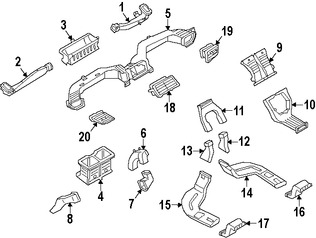 Foto de Ducto de Aire del Panel de Instrumentos Original para Ford Escape Ford C-Max Lincoln Marca FORD N�mero de Parte CJ5Z19B680D