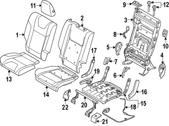 Foto de Manilla de Ajuste de Reclinacion Asiento Trasero Original para Ford Escape Ford C-Max Marca FORD Nmero de Parte CJ5Z7862418AB