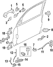 Foto de Cubierta de la manija exterior de la puerta  Original para Ford Escape Mercury Mariner Marca FORD Nmero de Parte AL8Z78218A14AA