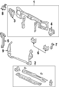 Foto de Guardasalpicaduras del soporte del radiador Original para Ford Escape 2005 2006 2007 Mercury Mariner 2005 2006 2007 Marca FORD Nmero de Parte 5L8Z8C299AA