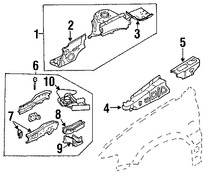 Foto de Conjunto de proteccion del guardafangos Original para Ford Escape Mercury Mariner Marca FORD Nmero de Parte 4L8Z16055AA