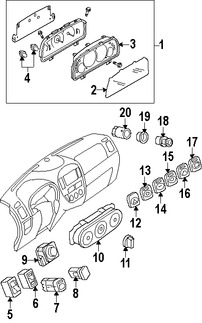 Foto de Interruptor para deshabilitar Air Bag lado Pasajero Original para Mercury Mariner 2005 2006 2007 Ford Escape 2005 2006 2007 Marca FORD Nmero de Parte 5L8Z14B268AA