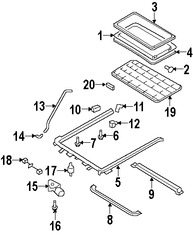 Foto de Sello del Techo Corredizo Original para Ford Escape Mercury Mariner Marca FORD Nmero de Parte 8L8Z7851884AA