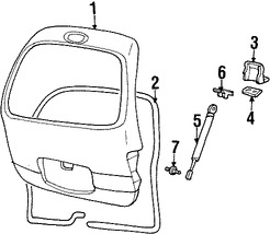 Foto de Puerta Trasera Original para Ford Windstar 2000 2001 2002 2003 1999 Marca FORD N�mero de Parte YF2Z1640010BA