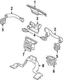 Foto de Ducto de Aire del Panel de Instrumentos Original para Lincoln Navigator Marca FORD Nmero de Parte 7L7Z19B680B