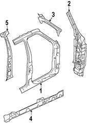 Foto de Refuerzo de Pilar B de Carroceria Original para Lincoln Navigator Marca FORD Nmero de Parte 7L7Z7824300B