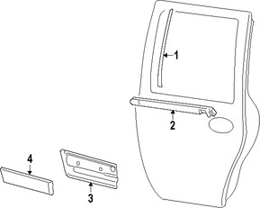 Foto de Moldura de Puerta Original para Lincoln Navigator Marca FORD Nmero de Parte 7L7Z7825556A