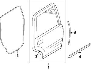 Foto de Panel externo de puerta Original para Ford Expedition Lincoln Navigator Marca FORD N�mero de Parte 7L1Z4024701B