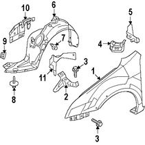 Foto de Guardafango Original para Ford Fusion Mercury Milan Marca FORD Nmero de Parte 6E5Z16005AA