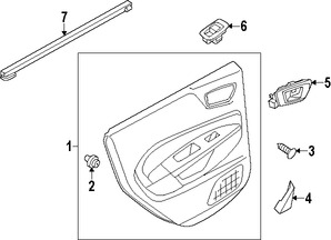 Foto de Panel Interior de Puerta Original para Ford Fiesta 2014 2015 2016 Marca FORD Nmero de Parte D2BZ5827406PC