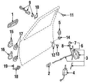 Foto de Freno de puerta Original para Ford Escort Mercury Tracer Marca FORD Nmero de Parte F7CZ5422886AA