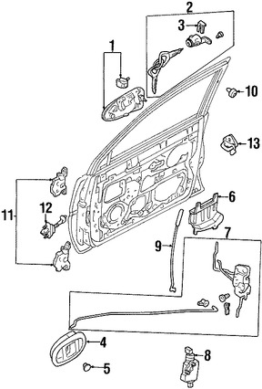 Foto de Cubierta de la manija exterior de la puerta  Original para Ford Escort Mercury Tracer Marca FORD Nmero de Parte F7CZ5422642AAC