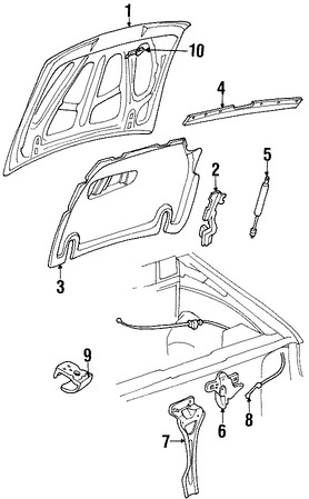 Foto de Panel de Cap Original para Ford Explorer Mercury Mountaineer Marca FORD Nmero de Parte F87Z16612BA