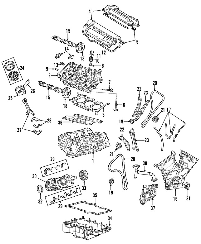 Foto de Juego de Empacadura de la culata Original para Mercury Mariner 2005 2006 Marca FORD Nmero de Parte YL8Z6079BA