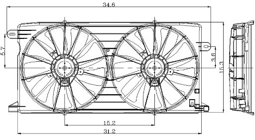 Foto de Montura de ventilador de enfriado de motor para Buick LeSabre Pontiac Bonneville Marca GLOBAL PARTS N�mero de Parte 2811490