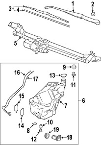 Foto de Brazo de Limpiaparabrisas Original para Saab 9-7x 2005 2006 2007 2008 2009 Marca GM Nmero de Parte 15214345