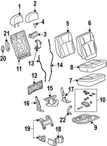 Foto de Bastidor de Respaldo de Asiento Original para Saab 9-7x 2005 2006 2007 2008 2009 Marca GM Nmero de Parte 88948942