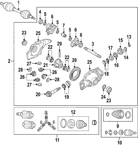 Foto de Cojinete de Apoyo Diferencial Original para Saab 9-7x 2005 2006 2007 2008 2009 Marca GM Nmero de Parte 26046759