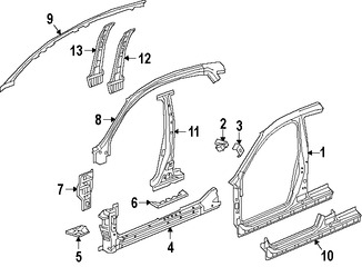 Foto de Refuerzo de Pilar B de Carroceria Original para Honda Civic 2016 2017 Marca HONDA Nmero de Parte 63210TBA305ZZ