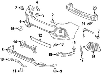 Foto de Barra de impacto de parachoque Original para Honda Civic 2017 Marca HONDA Nmero de Parte 71530TGGA10ZZ