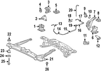 Foto de Montura de Transmisin Automtica Original para Honda Accord Honda Odyssey Acura CL Acura TL Marca HONDA Nmero de Parte 50805S87A80