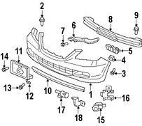 Foto de Barra de impacto de parachoque Original para Honda Odyssey 2005 2006 2007 2008 2009 2010 Marca HONDA Nmero de Parte 71130SHJA00ZZ