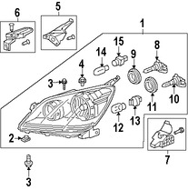 Foto de Faro Original para Honda Odyssey 2008 2009 2010 Marca HONDA Nmero de Parte 33100SHJA51