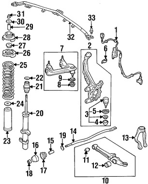 Foto de Buje Puntal De Suspensin Original para Acura Honda Marca HONDA Nmero de Parte 51631SV7004