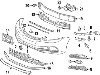 Foto de Cubierta del parachoques Original para Honda Civic 2013 2014 2015 Marca HONDA N�mero de Parte 04711TR3A50ZZ