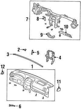 Foto de Cubierta de Panel de Instrumentos Original para Honda CR-V Honda Odyssey Honda Accord Honda Civic Marca HONDA Nmero de Parte 77108S2K003ZE