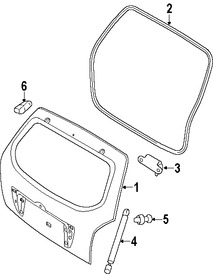 Foto de Soporte Elevaci�n Puerta Trasera Original para Hyundai Tucson 2005 2006 2007 2008 2009 Marca HYUNDAI N�mero de Parte 817712E000